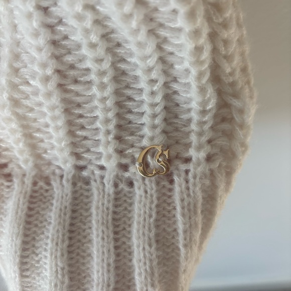 Carmen Steffens Maison White Cream Chunky Knit Sweater Dress Turtle Neck NWT - Picture 6 of 12